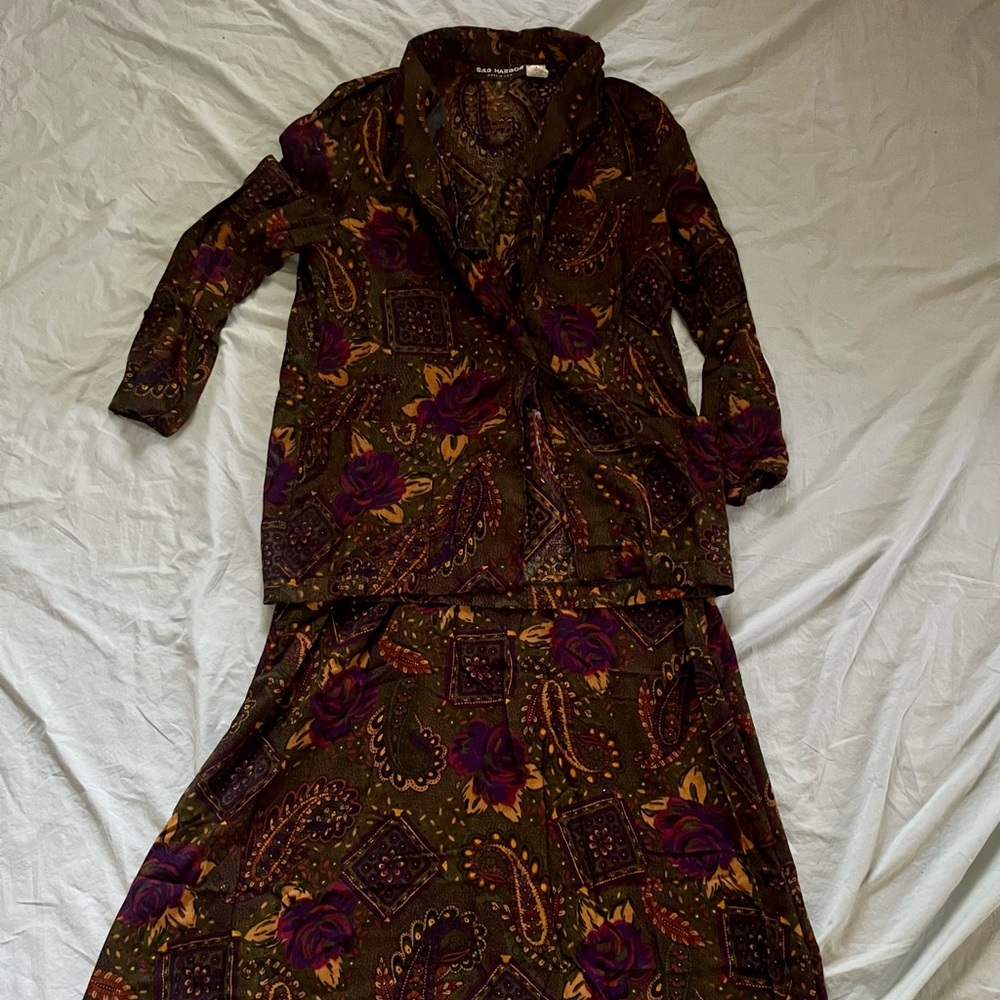 Vintage Sag Harbor Blazer & Skirt Set
